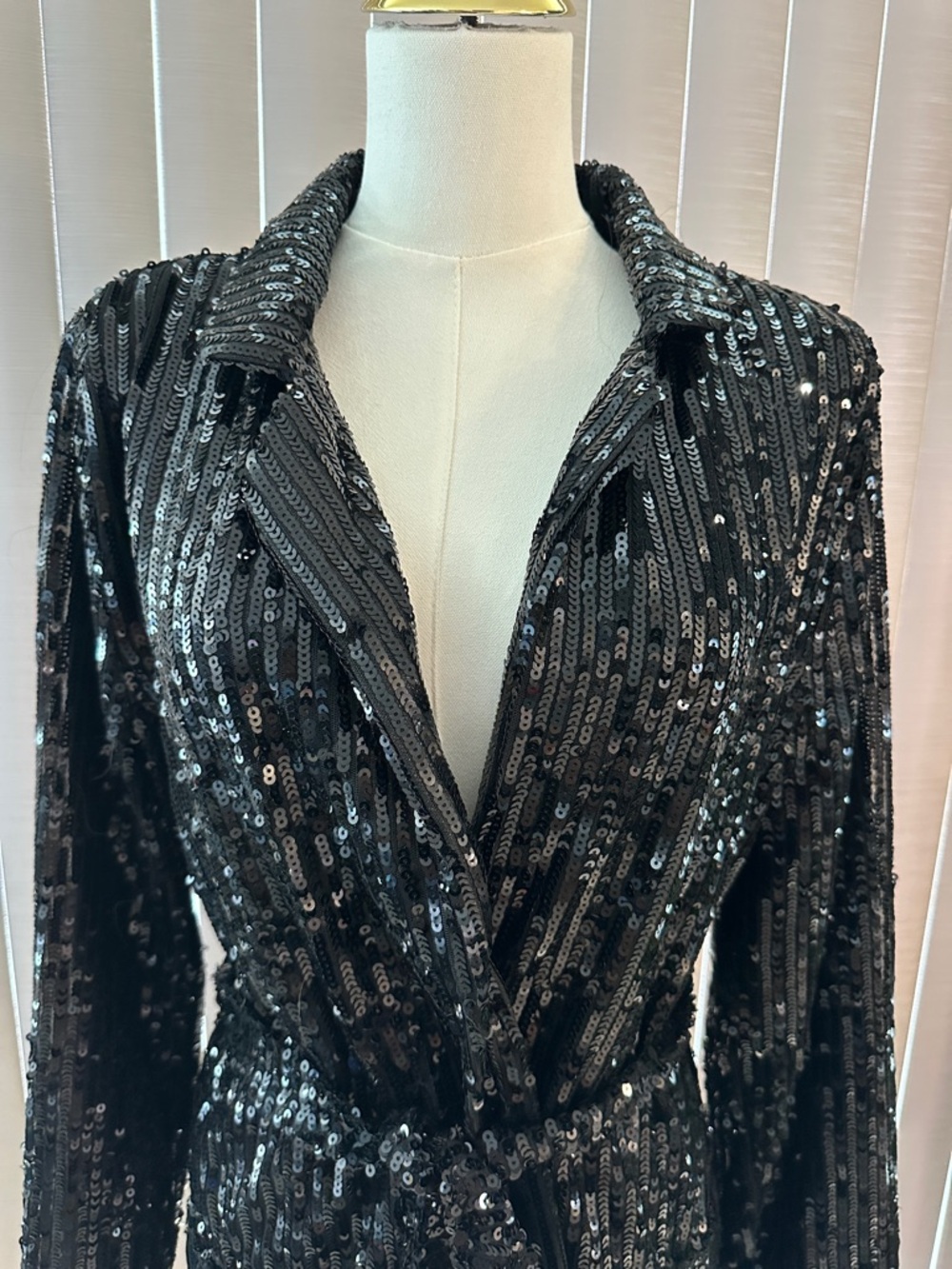 Boohoo Black Sequin Blazer Jacket